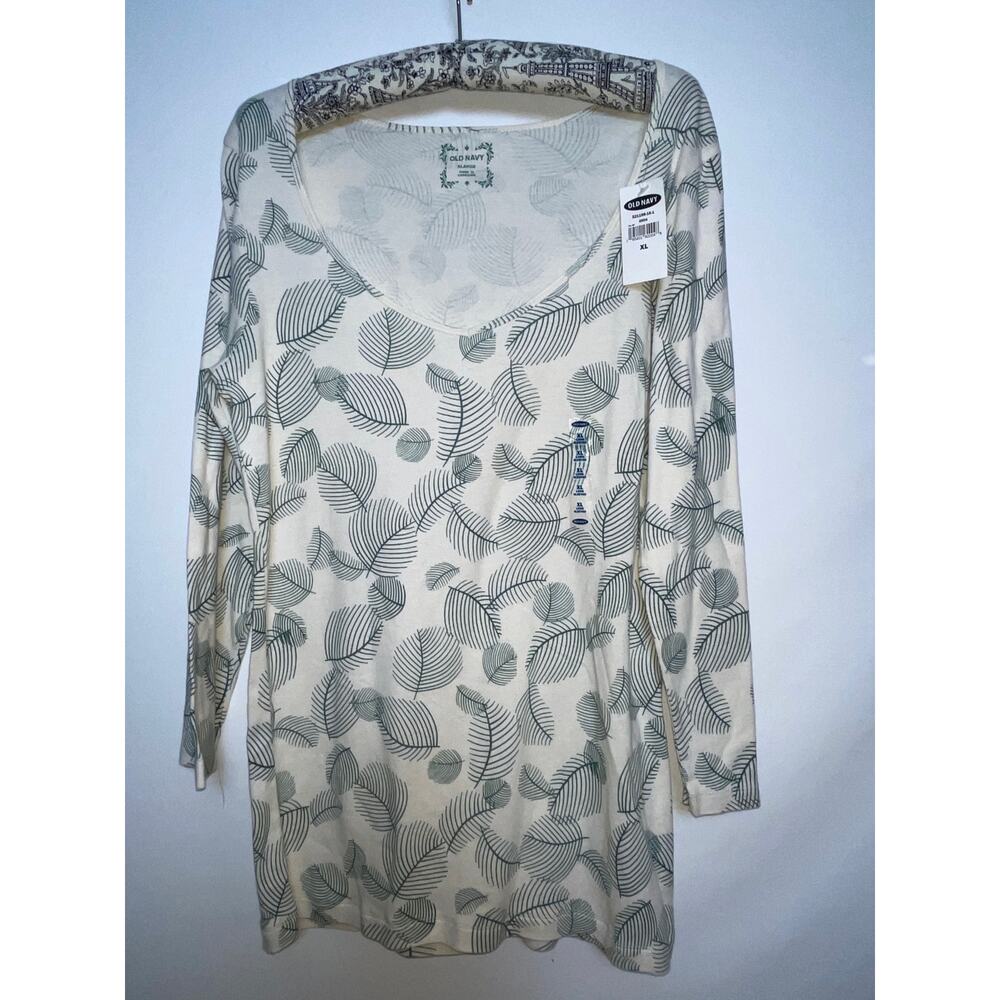 NWT Old‎ Navy Leaf Pattern Long Sleeve Shirt - Size XL